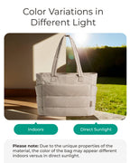 BAGSMART Puffy Tote Bag for Women, Lightweight Work Tote Handbag