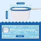 SORSWEET Professional Pool Skimmer Net 6 Feet with 6 Aluminum Poles - Fine Mesh for Fast Debris Removal - Ideal Pool Nets for Cleaning Ponds, Spas, and Hot Tubs - Efficient Pool Maintenance