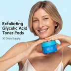 MAREE Glycolic Acid Toner Pads - Face Pads for Exfoliating Peel Zero Pore