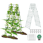 Heavy Duty 48"x16" Adjustable A-Frame Cucumber Trellis for Climbing Plants,iGreely Foldable Frame Rust-Proof Metal Trellis with Dense Grid,Perfect for Raised Beds, Garden,Tomatoes,Outdoor(Green)