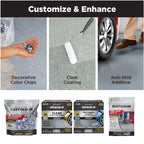 Rust-Oleum 317286 RockSolid Polycuramine Garage Floor Coating, 1 Car Kit, High Gloss Dark Gray