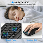 Wireless Keyboard and Mouse Combo, Full Size Silent Ergonomic Keyboard and Mouse, Long Battery Life, Optical Mouse, 2.4G Lag-Free Cordless Mice Keyboard for Computer, Mac, Laptop, PC, Windows