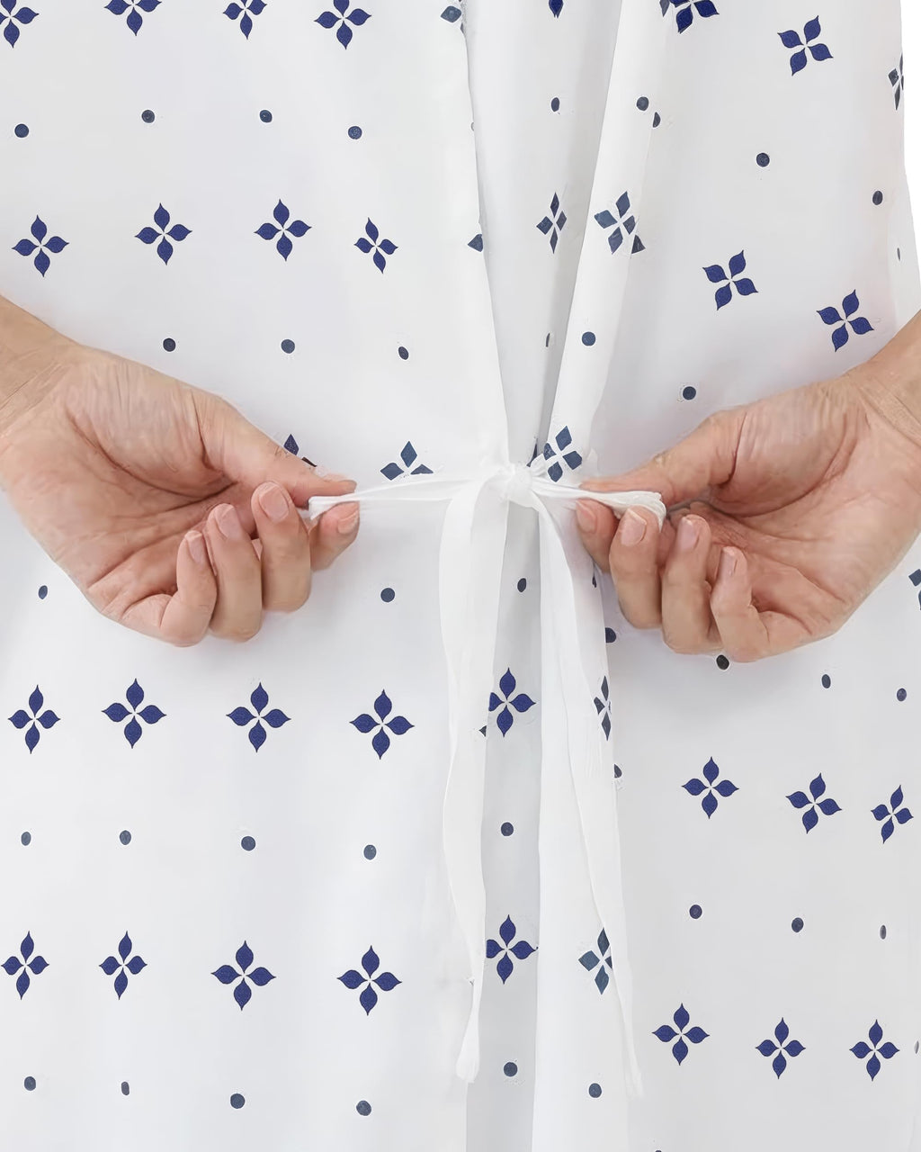 Unisex Hospital Gowns Back-Tie Fits Sizes up to 2XL, Blue Star, Pack of 6