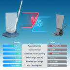 Rechargeable Pool Leaf Vacuum with Telescopic Pole, 83GPM Powerful Suction– Cordless Pool Skimmer for Inground & Above Ground Pools with 6.6Gal Leaf Catcher Bag for Heavy Debris Areas