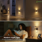 L LOHAS LED Night Lights Plug into Wall, 2 Pack Acrylic Night Light,Dimmable Nightlight with 0-100 LM Adjustable Brightness, 3000K Plug in Night Light with Dusk to Dawn Sensor, for Bathroom Hallway