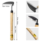 Hanpex - Japanese Weeding Sickle, Wide Blade Gardening Tools - Premium Quality Hand Hoes/Weeding Sickle Have Very Sharp Edge for Quick Work (Long Handle)