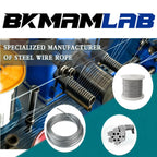 BKMAMLAB Wire Rope,Equipped with Crimping Pliers,1/16 Wire Rope, Aircraft Cable,304 Stainless Steel Cable,7x7 Strand Core 492FT,368lbs Breaking Strength