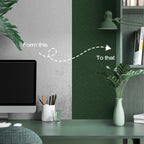 Abyssaly Green Wallpaper Peel and Stick 15.7" x 393.7" Silk Embossed Green Contact Paper for Cabinets Removable Self Adhesive Textured Wallpaper Covering for Bedroom with Scraper, Paper Cutter
