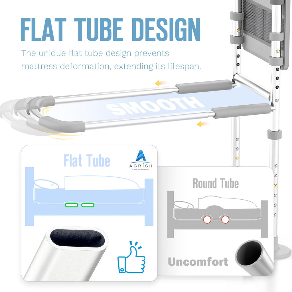 Agrish Bed Rails for Elderly Adults Safety, Bed Rails for Seniors Supports 350lbs with Motion Lights & Storage Pouch, Adjustable Bed Cane with Non-Slip Grip, Stable Bed Assist Rails for Seniors