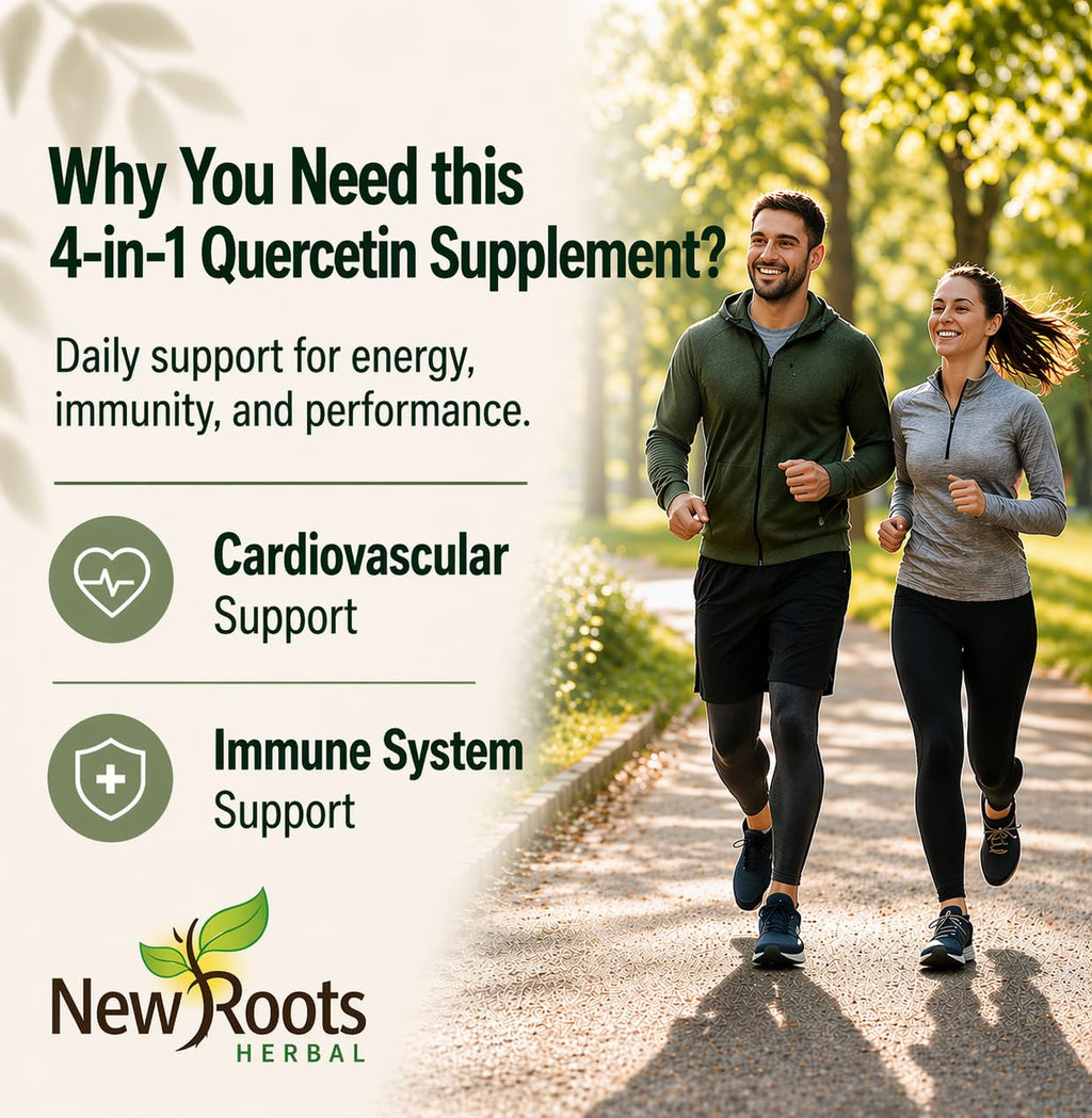 NEW ROOTS HERBAL Quercetin with Bromelain Capsules | 4-in-1 Formula with Quercetin, Bromelain, Bioflavonoids and Rutin | Heart Health and Immune Support Supplement (90 Veggie Capsules), Non-GMO