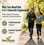 NEW ROOTS HERBAL Quercetin with Bromelain Capsules | 4-in-1 Formula with Quercetin, Bromelain, Bioflavonoids and Rutin | Heart Health and Immune Support Supplement (90 Veggie Capsules), Non-GMO