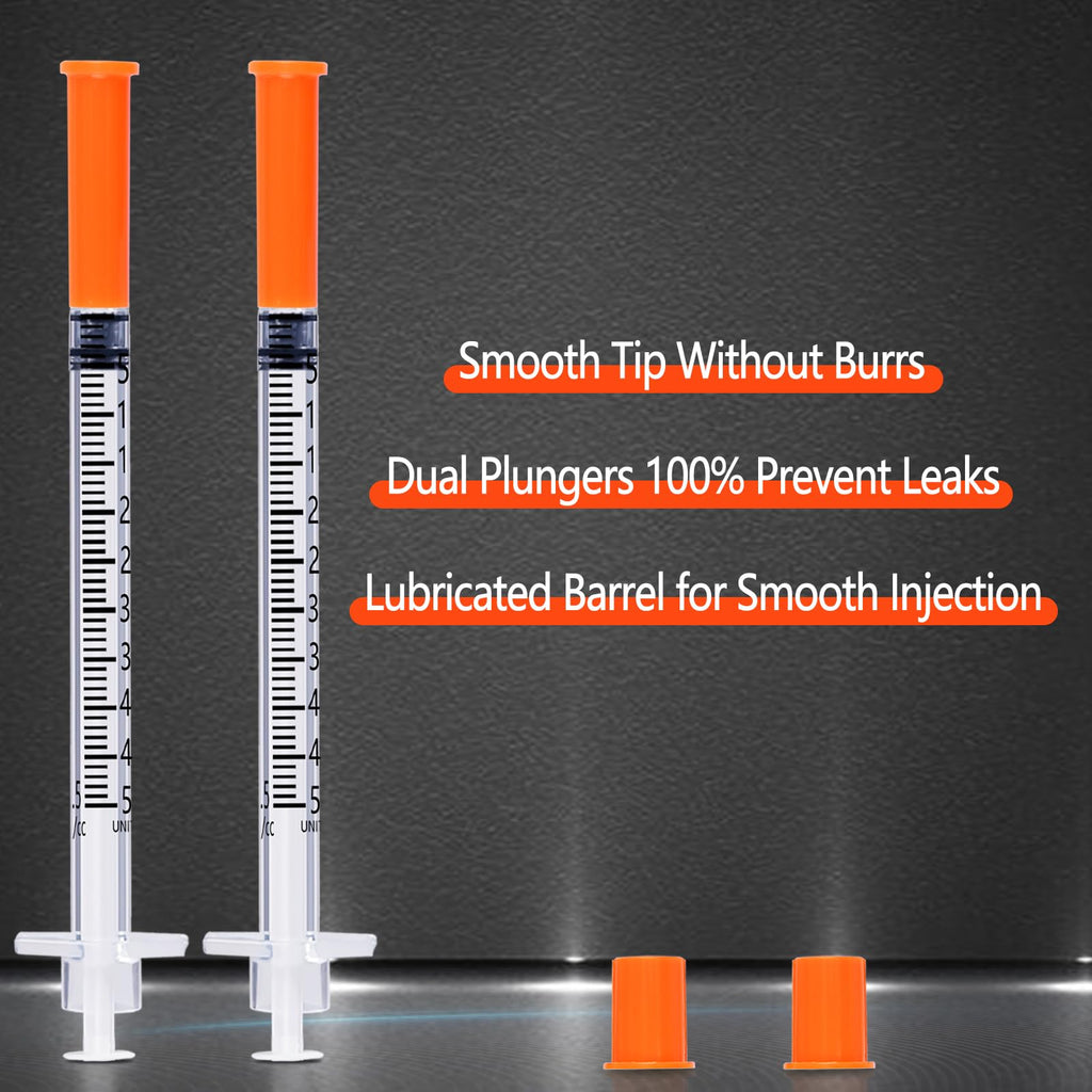 0.5 ml/cc Syringe 30G 5/16 Inch, U-100 Scientific Lab Supplies, Individual Wrapped, 100 Pack
