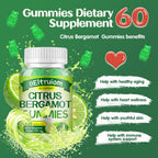 IIEltruiom Citrus Bergamot 1500mg, Citrus Bergamot Gummies for Healthy Cholesterol, Bergamot Supplements 25:1 Extract from Italy Bergamot, Resveratrol & Niacin - Natural Vegan 60 Gummies