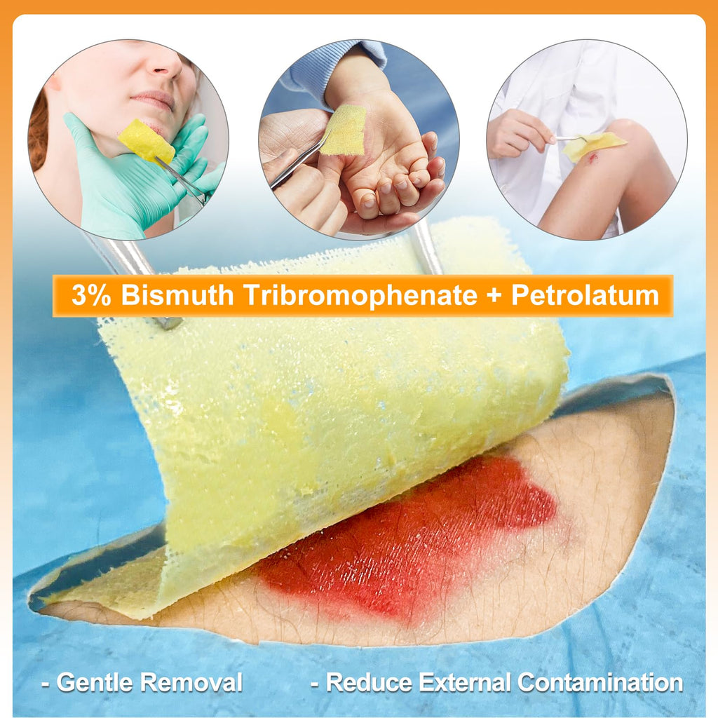 Carbou Medical Xeroform Petrolatum Dressing 2"x2", 25 Pack, Non-Stick Gauze