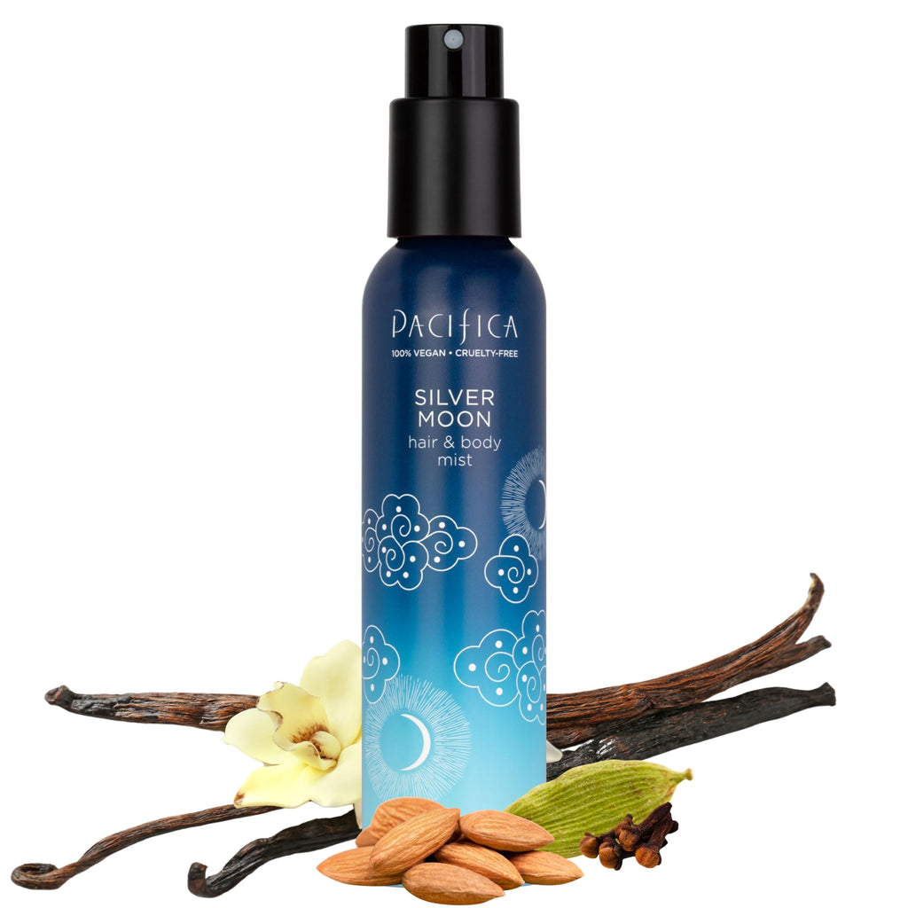 Pacifica Silver Moon Hair Mist Perfume & Full Body Spray for Women - Body Mist Fragrance w/BTonka, Santal, Cardamom, Vanilla Bean, Musk & Amber ��� Clean Beauty Alcohol-Free, Vegan & Cruelty-Free, 5 oz