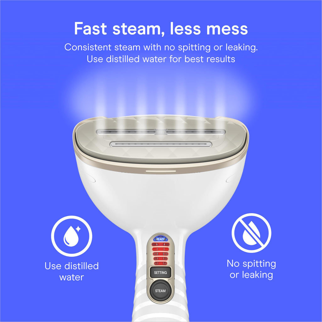 Conair Steamer for Clothes & Upholstery, Handheld, 3 Attachments, White