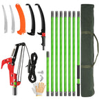 VINGLI 26FT Manual Pole Saw for Tree Trimming, Extendable Tree Pruner, Sharp Steel Blade and Scissors, High Tree Branch Cutter with Lightweight 8 Fiberglass Long Handles, for Pruning Palms and Shrubs