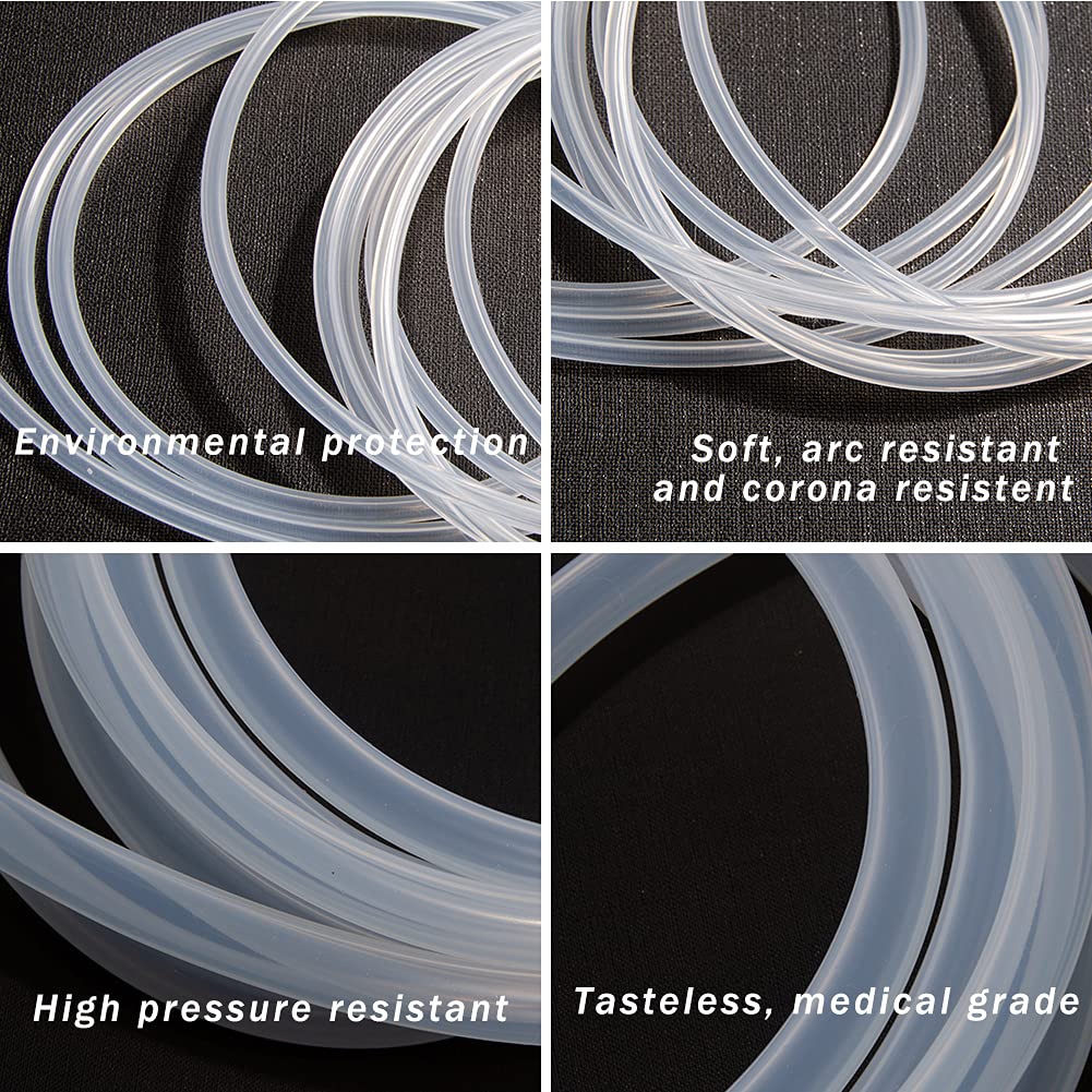Quickun Pure Silicone Tubing, 12mm ID x 16mm OD High Temp Food Grade Tube Pure Silicone Hose Tube for Home Brewing, Beer Line, Kegerator, Wine Making, Aquaponics, Air Hose by Proper Pour (9.84 Ft)