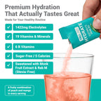 TRULABS Hydrate Electrolyte Drink Mix – Peach Mango Flavor, Sugar-Free Hydration Packets with 1422 mg Electrolytes & 19 Vitamins & Minerals, Monk Fruit Sweetened, On-the-Go Sticks (16 Count)