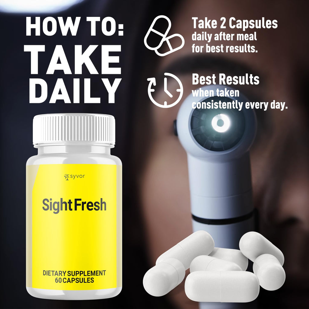 (2 Pack)Sight Fresh Capsules, Official Sight Fresh Advanced Vision Support Pills with All Natural Ingredients, SightFresh Supplement Supporting Eye Health with Maximum Strength Vitamins (120 Capsules)
