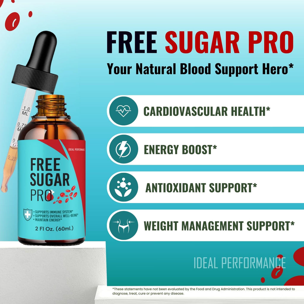 Free Sugar Pro Drops, FreeSugar Pro Blood Formula Support Supplement Liquid Drops - Maximum Strength, FreeSugarPro Health and Wellness All Natural Formula Drops, Free SugarPro Drops Reviews (2 Pack)