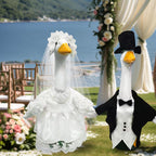 2 Sets Porch Goose Wedding Outfit, Bride & Groom Costumes for 23" Goose