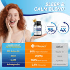 EEKEEPHIT 6 in 1 Melatonin-Free Sleep Aid Sleep Complex with Ashwagandha, GABA, L-Theanine & 5-HTP, VIT B6(P5P) for Adults, Supports Deep Relaxation, 30 Vegan Capsules