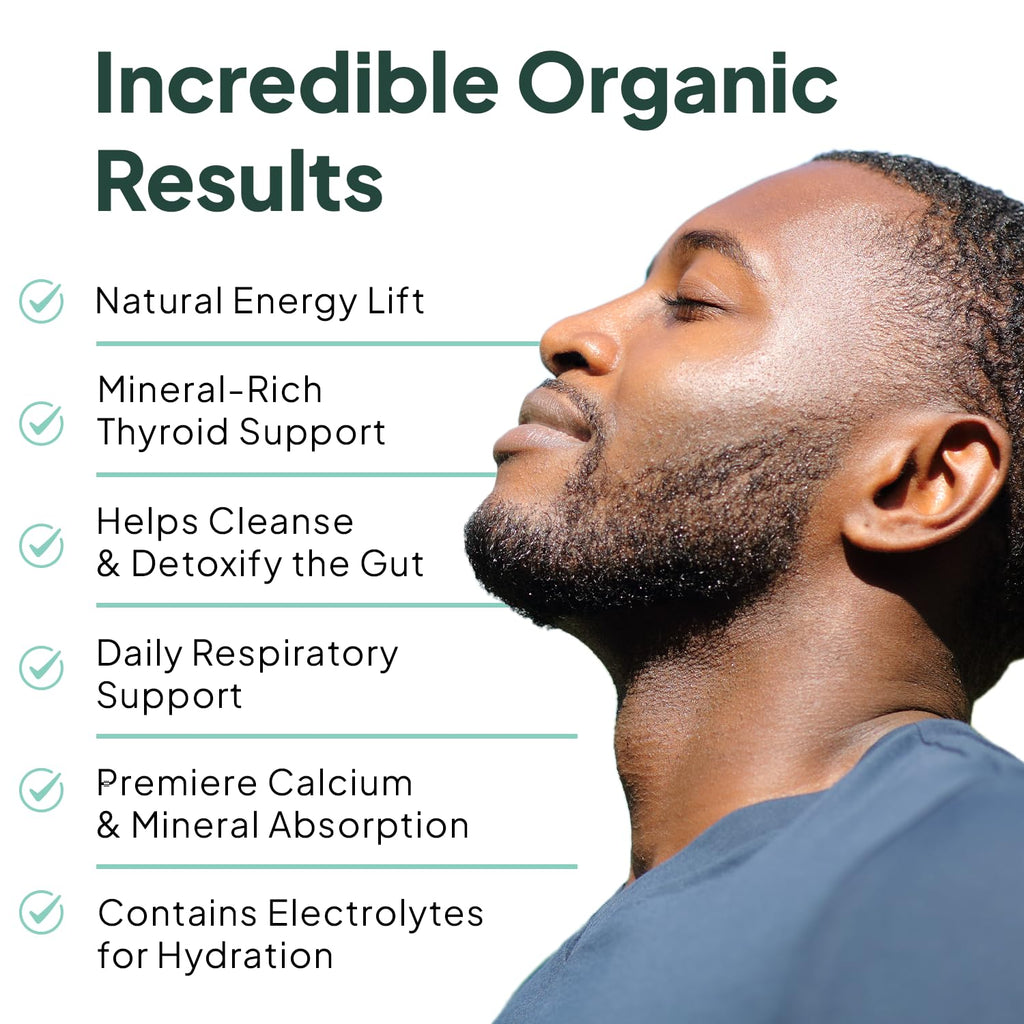 Organics Ocean Wild Sea Moss Capsules - 100% Organic Irish Sea Moss with Organic Chlorella, Bladderwrack and Vitamin D for Energy, Lung Health and Thyroid Support for Women and Men - 60 Capsules