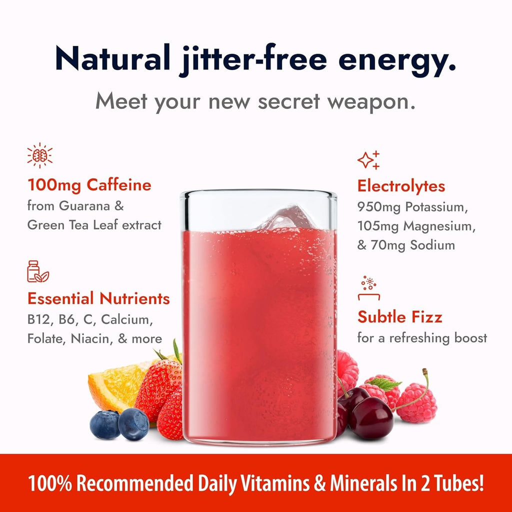 Zipfizz Energy Drink Powder, 20 Pack Electrolyte Mix with B12 - Fruit Punch