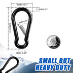 Carabiner Clip Hook, 3.15 inch 15 pcs Black Heavy Duty Spring Snap Hook Key Chain, Carabiners Clips for Outdoor Camping, Swing Set, Hammock, Hiking Travel, Fishing, Quick Link Keychain