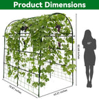 Trellume Garden Arch Trellis for Climbing Plants Outdoor - 83" H*71" W*43" L Large Rustproof Garden Trellis, Heavy Duty Grape Trellis, Tunnel Trellis for Melons, Pumpkins, Cucumbers, Peas(Black)