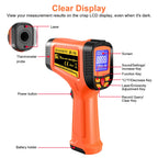 -58°F to 2732°F Digital Infrared Thermometer Gun, 50:1 Distance Ratio Laser Temperature Gun with MAX/MIN/AVG Measure and Alarm, Heat IR Temp Gun for Cooking, Griddle, HVAC, Industrial Forging