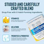 Relaxium SleepQuick Gummies - Sleep Aid + Gut Health & Immune Support, 5 mg Melatonin, Vitamin D-3 + Prebiotic & Probiotic Blend, Gluten & Drug Free, Lemon Flavor, 60 Gummies