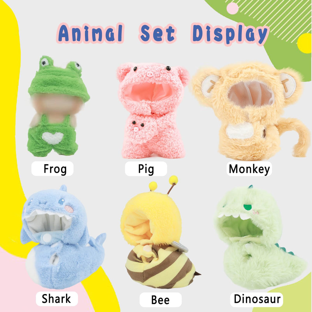 HiOKOU Clothes for labubu17cm Accessories Suit Cute Clothes for Doll Dress up Animal Style Outfits (NO Doll)(Bee)