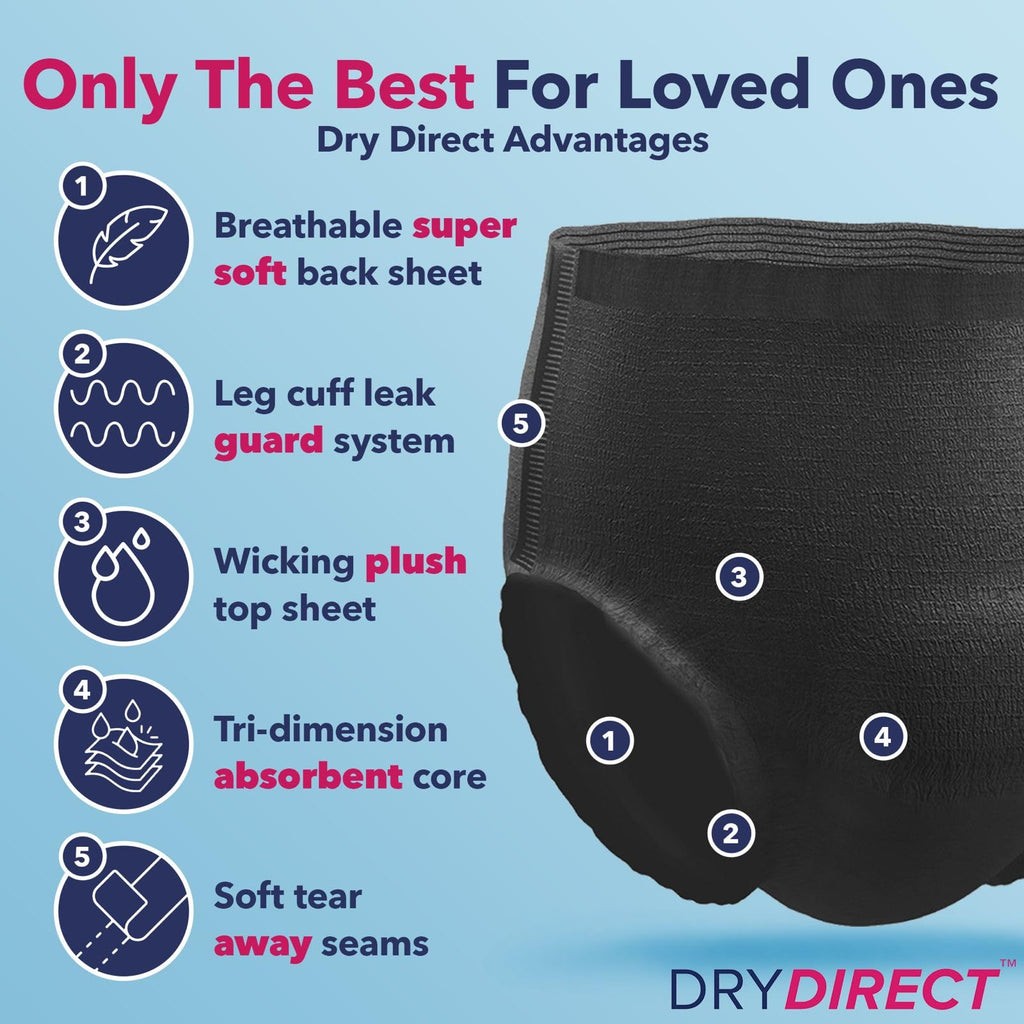 Dry Direct Noir Ultimate Protective Underwear (XLarge - Pack of 14) by Parentgiving