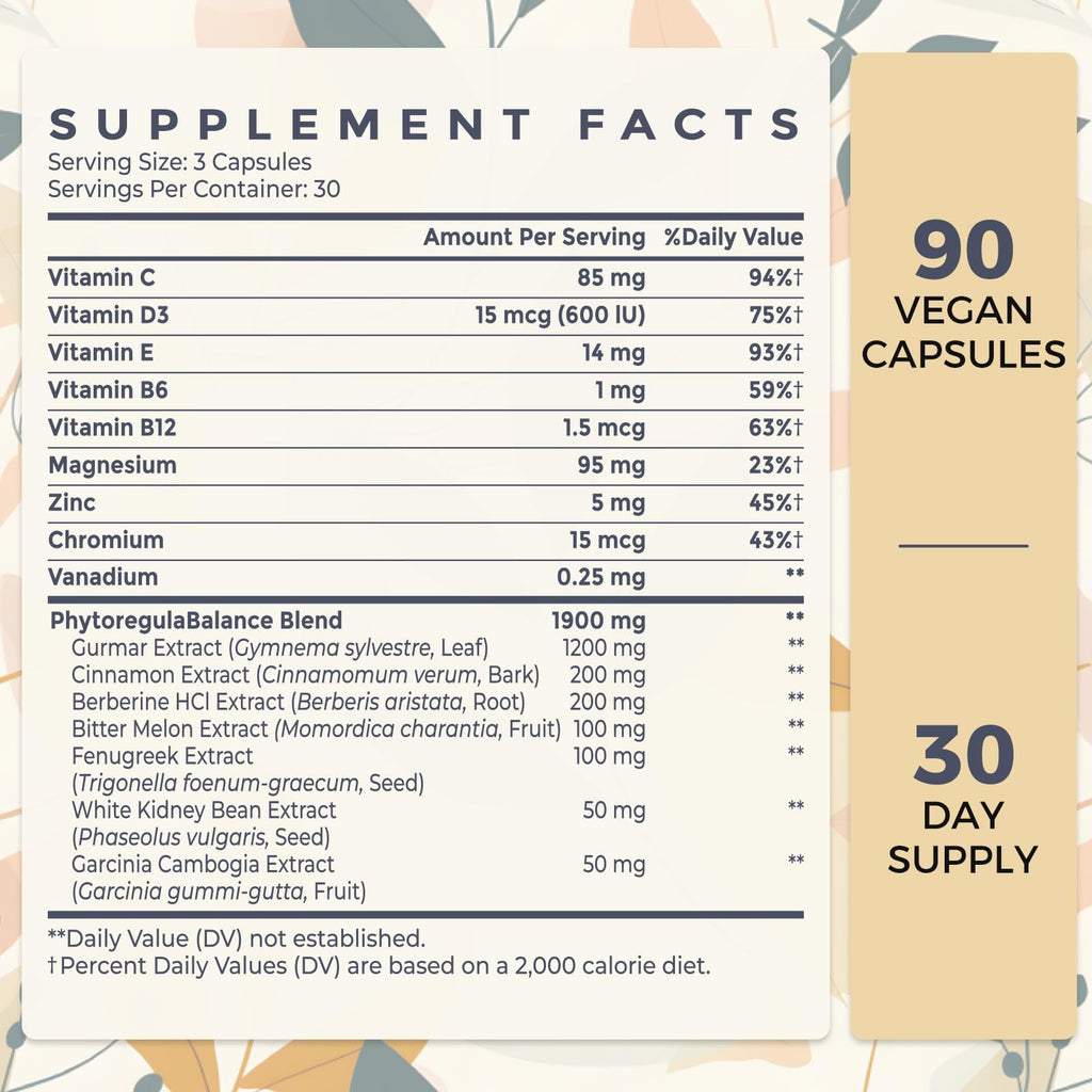 Sundhedsliv 16 in 1 Blxxd Sugr Effective Gymnema Sylvestre Supplement 2100MG | with Berberine, Cinnamon, Bitter Melon | Vitamins, Magnesium & Chromium | 90 Vegan Capsules
