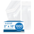 2" X 10" Self-Sealing Cellophane Bags (1000 Count) Clear Treat Bags