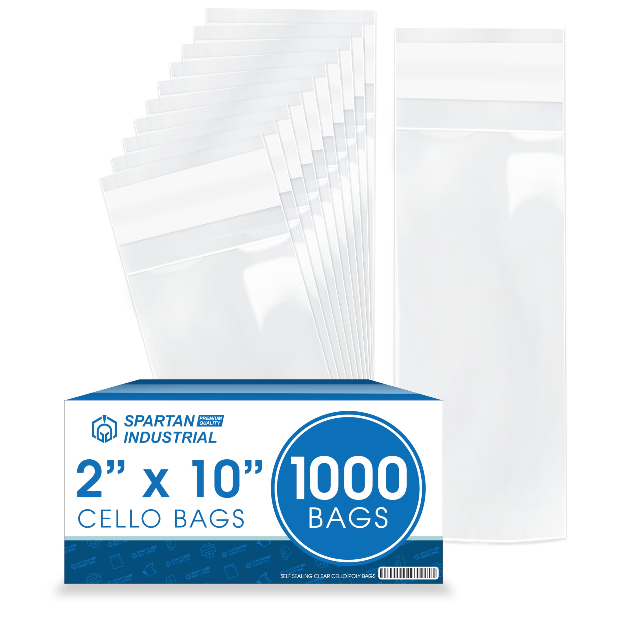 2" X 10" Self-Sealing Cellophane Bags (1000 Count) Clear Treat Bags