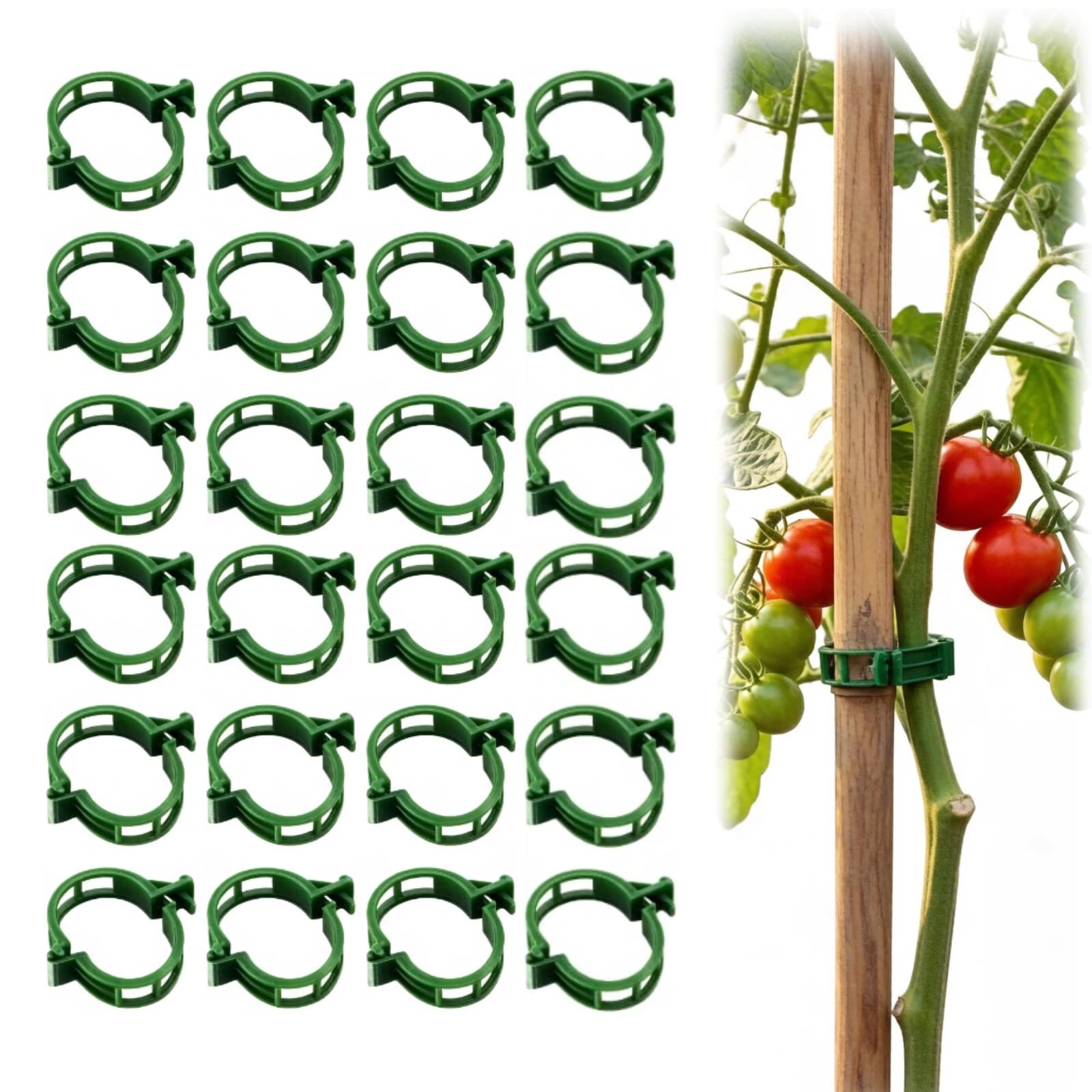 Hytihtu 50Pcs Plant Support Clips Plastic Trellis Clips, Tomato Vine Clips