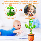Dancing Talking Cactus Toy, Rechargeable Baby Gifts, Singing Voice Repeat