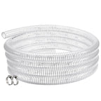 ZY-hosetube Wire Reinforced Hose 1" id - 25ft Clear Heavy Duty Suction Line Plastic Flexible Vinyl Tubing with Spiral Steel Wire, Drain Water Fuel Powder for Boat Marine Bilge Pump, with 2 clamps