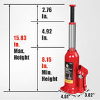 Big RED Welded Car Bottle Jack with Vertical and Horizontal Usage: Capacity 6 Ton (12,000 LBs), Red