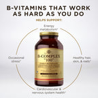 Solgar B-Complex "100", 250 Vegetable Capsules - Nervous System Support - Supports Energy Metabolism - Non-GMO, Vegan, Gluten Free, Dairy Free, Kosher - 250 Servings