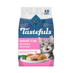 Blue Buffalo Tastefuls Chicken Adult Sensitive Stomach Dry Cat Food, 15 lb