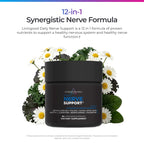 Livingood Daily Nerve Support Supplement for Women & Men, 12-in-1 Nerve Health Formula with Methylated B12, Folate, Benfotiamine, Alpha Lipoic Acid & Feverfew, Gluten Free, Non-GMO, 60 Capsules