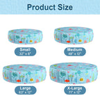 Docuwee Round Pool Cover 48", Foldable Kiddie Solar Cover Fit Dog Swimming Pool, Pets Kids Bath Tub, Anti-UV Dustproof Safety Pool Covers with Cute Ocean Animals Pattern