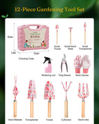 Grenebo 12-Piece Gardening Tool Set, Heavy-Duty Garden Tools for Women