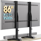 Universal Table Top TV Stand Base Replacement for Most 24 to 86 Inch LCD LED TVs, 7 Height Adjustable TV Legs with Cable Management Hold up to 68kg, Max VESA 800x600mm, Black AX10TB01