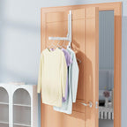 2 Pack Heavy Duty Over the Door Hanger, Compact Foldable Over Door Hook, Portable Compact Over Door Drying Rack for Laundry, Metal Over the Door Clothes Hanger, Rustproof & Waterproof (White)