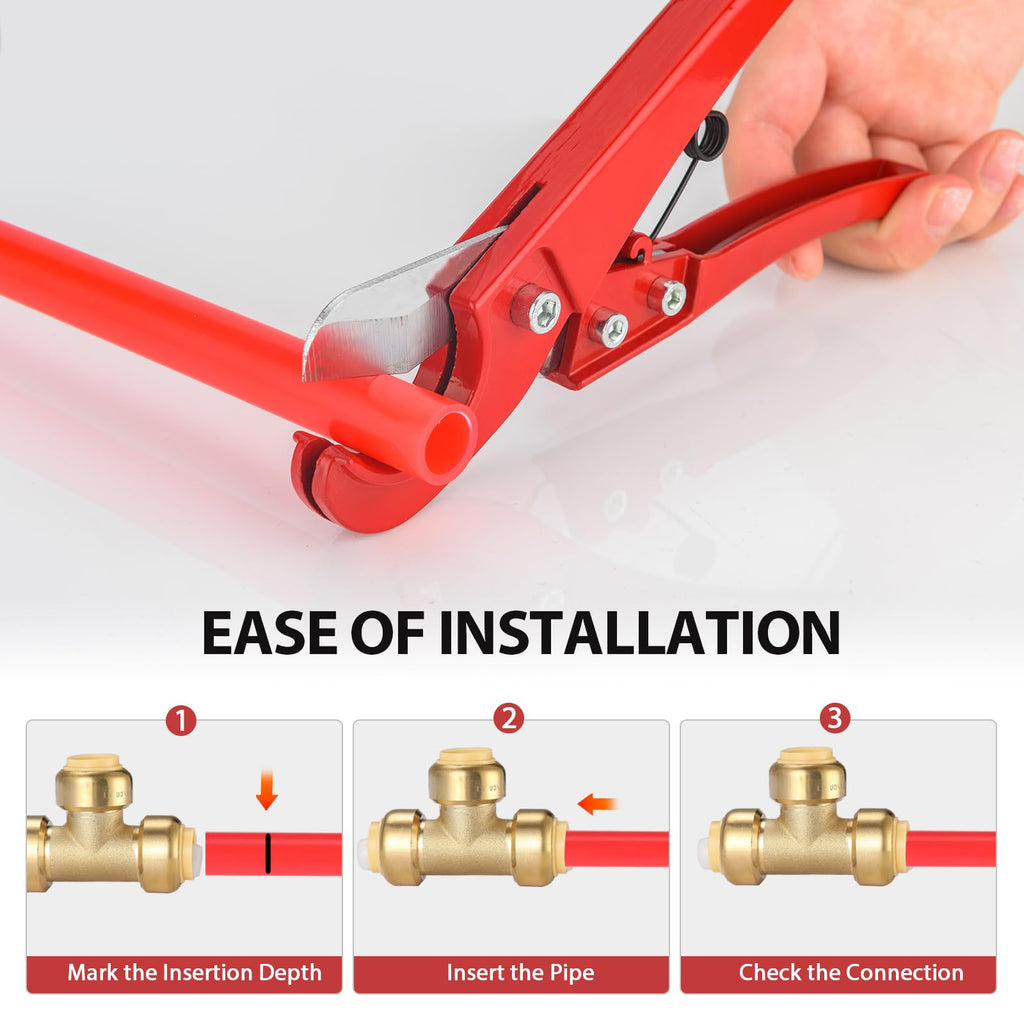 5 PCS EFIELD 1/2 Inch Tee Push-Fit Fitting to Connect Pex, Copper, CPVC Pipe with a Disconnect Tool Clip,(PF118-5PCS)
